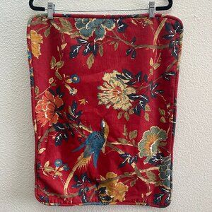 Pottery Barn Brighton Chinoiseries Red 26" Linen Blend Bird Floral Pillow Sham
